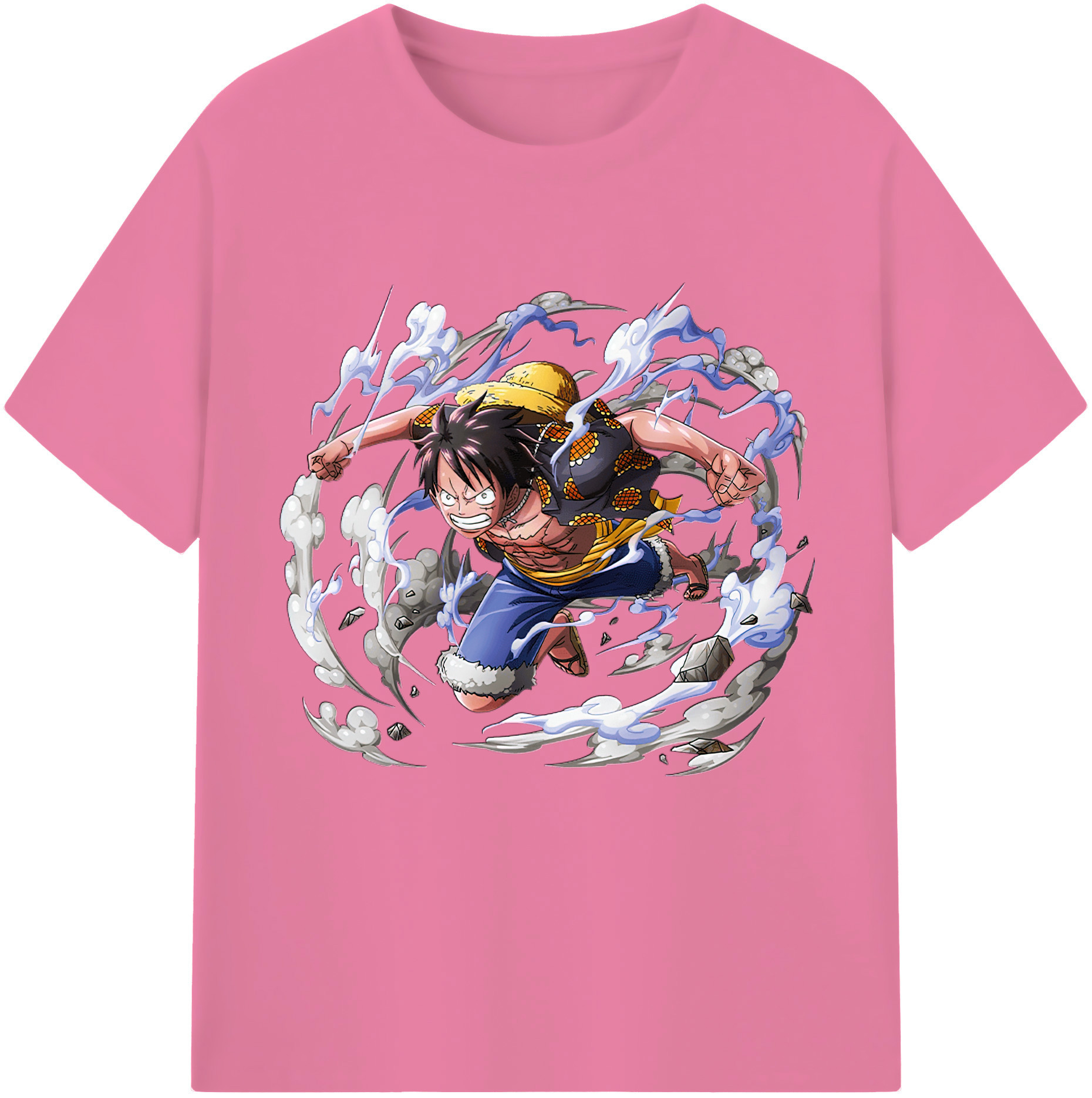 ワンピース モンキー・D・ルフィ ONE PIECE Monkey D. Luffy 綿100％半袖Tシャツ（フロントプリント）